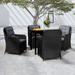 Walmeck 5 Piece Patio Dining Set Black