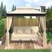UBesGoo 8.9 x 5.9 ft Gazebo Double Roof Soft Canopy Garden Backyard Gazebo with Mosquito Netting Suitable Beige