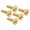 Uxcell M4x12.5mm Knurled Thumb Screws Flat Brass Bolts Grip Knobs Fasteners for Retro Lamps Lights 5 Pack