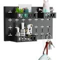 Wall Mounted Letter Rackï¼ŒMetal Key Hooks with 3 Adjustable Baskets and 3 Hooks Pegboards Key Holder for wall Organizer