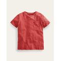 Washed Slub T-shirt Red Girls Boden