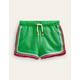 Pom Trim Jersey Shorts Green Girls Boden