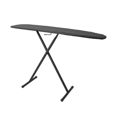 Hospitality 1 Source IBTBCDSF21 Full Size Ironing Board w/ Charcoal Cotton Cover - 53"L x 14"W x 36"H, Black Steel Legs, Gray