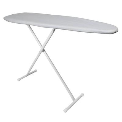 Hospitality 1 Source PV0210XD Full Size Ironing Board w/ Silver Cotton Cover - 54"L x 14"W x 36"H, White Steel Legs