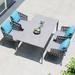 Elevat Home Rectangular 4 - Person 62.99" Long Outdoor Dining Set w/ Cushions Metal in Gray | 62.99 W x 35.43 D in | Wayfair 10GSS128BJVTE8D2CR