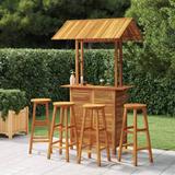 vidaXL Patio Bar Set Garden Outdoor Balcony Table and Chair Solid Wood Acacia - 48" x 41.7" x 85.4"