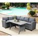 3-Pieces Outdoor Garden Patio Furniture Sets for 4-6, PE Rattan Wicker Sectional Cushioned Sofa Sets for Terrace, Garden & Yard