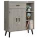 Mill Pines Floor Storage Cabinet, Free Standing Cupboard w/ 1 Drawer 2 Doors 3 Shelves & 4 Legs, Accent Side Cabinet | Wayfair