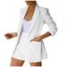 iOPQO cardigan for women Suit Cardigan Jacket Suit Lapel Shorts Casual Fashion Women s Temperament Women Suits & Sets Women s Trousers Suit White S