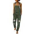 iOPQO jumpsuits for women Women s Casual Vintage Overalls Loose Straight Denim Bib Overall Jean Pants Women s Jumpsuit Green XL