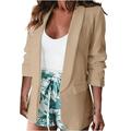 iOPQO cardigan for women Women Classic Blazer Jackets Business Casual Boyfriend Fashion Plus Size Lightweight Work Blazer Jacket Women s Blazers Beige XXL