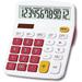 Meichoon Desktop Calculator Solar Battery Dual Power 12 Digit Large LCD Display Financial Dedicated Calculator Large Standard Function Desktop Business Calculator for Office/Home/School KA08 Red