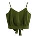 Dtydtpe 2024 Clearance Sales Tank Top for Women Casual Summer Bow Tie Back V Neck Soild Crop Cami Top Camisole Blouse Womens Tops