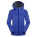 iOPQO Jackets For Women Rain Jacket Women Women Solid Rain Outdoor Plus Hooded Raincoat Windproof Jacket Coat Womens Winter Coats Coats For Women Winter Jackets For Women Blue 3XL