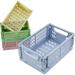 4 Pack Mini Collapsible Storage Basket Plastic Stackable Storage Boxes Small Desktop Organizer Basket Foldable Desk Crates for Office Bedroom