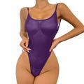 iOPQO lingerie for women Women s 1 Piece Backless Mesh Bodysuit Halter Neck Lace Up Sheer Babydoll Teddy Nightie Lace Up Lingerie Fishing Net Underwear Sleepwear Steel Ring Pajamas Gart Purple XL