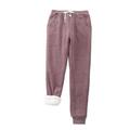 iOPQO Sweatpants Women Joggers for Women shorts for women Women Winter Solid Color Keep Warm Plus Velvet Long Pants Trousers With Pockets Wide Leg Sweatpants Women Corduroy Pants Women Wine Pants XXL