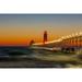 Lighthouse on the jetty at dusk Grand Haven South Pierhead Inner Lighthouse Lake Michigan Grand Haven Ottawa County Michigan USA Poster Print (24 x 36)