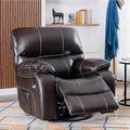 Wildon Home® Tedrow 38.58" Wide Leather Match Ergonomic Recliner Leather Match/Stain Resistant in Brown | 41.73 H x 38.58 W x 35.43 D in | Wayfair