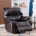 Wildon Home® Tedrow 38.58" Wide Leather Match Ergonomic Recliner Leather Match/Stain Resistant in Brown | 41.73 H x 38.58 W x 35.43 D in | Wayfair