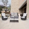 Wildon Home® Bonia 7 Piece Sofa Seating Group w/ Cushions Synthetic Wicker/All - Weather Wicker/Metal/Wicker/Rattan/Rust - Resistant Metal | Outdoor Furniture | Wayfair