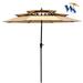 Arlmont & Co. Ami 9Ft 3-Tiers Outdoor Patio Umbrella w/ Crank & Tilt & Wind Vents | 96 H x 108 W x 108 D in | Wayfair