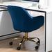 Everly Quinn Massoud Velvet Task Chair Upholstered/Metal in Blue | 32.67 H x 24.01 W x 22.83 D in | Wayfair 16A1EF79B7F6486EA58D8F536A436F99