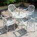 Canora Grey Korando Round 4 - Person 31.5" Long Outdoor Dining Set Metal in White | 31.5 W x 31.5 D in | Wayfair 7B99B546808F44B8B86EF3FCDA343394