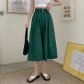 PIKADINGNIS Summer Casual A-line Skirts for Women Vintage Solid Color High Waist Skirts Woman Korean Fashion Student Skirt 4XL