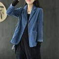 PIKADINGNIS Women Corduroy Jackets Top Korean Loose Single Breasted Blazers Female Spring Autumn Pocket Casual Womens Coats