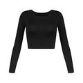 Dtydtpe 2024 Clearance Sales Crop Tops for Women Slim Long-Sleeved Round Neck Basic Short Top Womens Long Sleeve Tops