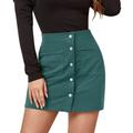 iOPQO Mini Skirt Womens Dresses Skirts for Women Women s Short Skirt Solid High Waist Zipper Autumn Winter Skirt Corduroy Hip Wrap Single Breasted Slim Fit Solid Skirt Skirt Green L