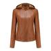 Dtydtpe Clearance Sales Crop Tops for Women Winter Warm Short Coat Leather Jacket Zipper Tops Overcoat Outwear Womens Long Sleeve Tops Winter Coats for Women