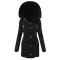 Dtydtpe Clearance Sales Shacket Jacket Women Warm Coat Jacket Outwear Lined Trench Winter Hooded Thick Overcoat Womens Long Sleeve Tops Winter Coats for Women