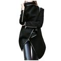 Dtydtpe Clearance Sales Shacket Jacket Women Irregular Bow Zippers Sleeve Long Warm Coat Wool Jacket Windbreaker Womens Long Sleeve Tops Winter Coats for Women