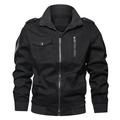 iOPQO winter coats for men Men s Autumn Winter Military Clothing Zipper Pocket Loose Breathable Coat Men s Casual Jackets Black 4XL
