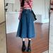 PIKADINGNIS High Waist Retro Blue Denim Skirts for Women New Irregular A-Line Long Skirt Woman Korean Trendy Daily Jean Skirts