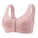 XINSHIDE Female Bra Plus-Size Printed Front Button Vest Comfort Bra Underwear Comfort Underwear