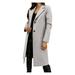 Dtydtpe Clearance Sales Shacket Jacket Women Wool Thin Coat Trench Jacket Ladies Slim Long Overcoat Outwear Womens Long Sleeve Tops Winter Coats for Women