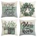 Spring Pillow Covers 18 X 18 4 Spring Decorations Eucalyptus Farmhouse Throw Pillow Cushion Case for Couch