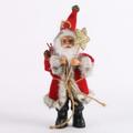 Christmas Santa Hand Crafted Red Coat Santa Claus Figurines Doll with Gift Bag and Presents Christmas Decoration for Home Office Table Xmas Party Ornament Gift Red 22cm