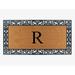 A1 HOME COLLECTIONS LLC A1HC Rubber and Coir Paisley Border Heavy Duty Non-Slip Durable Double Door Monogrammed Doormat 30 X60 R