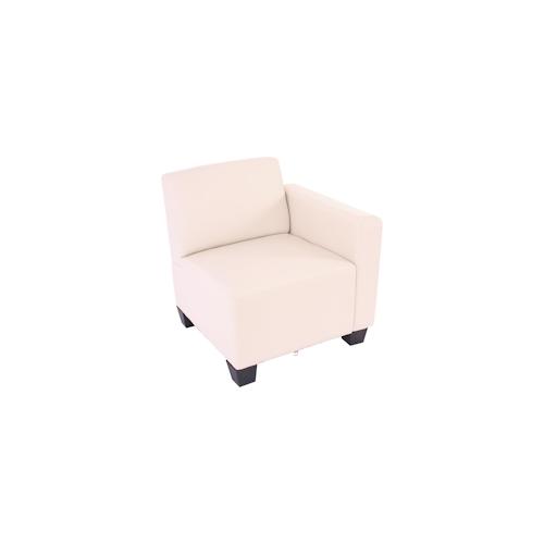 Modular Seitenteil rechts, Sessel mit Armlehne Lyon, Kunstleder ~ creme