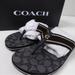 Coach Shoes | Coach Zoe Webbed Flip Flop Sandal W Signature C Logo Thong Slip On Nib | Color: Black/Tan | Size: Various