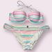 Victoria's Secret Swim | *Rare* Victoria’s Secret Pink White/Pastel Striped Sequin Bikini | Color: Pink/White | Size: M