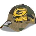 Men's New Era Camo Green Bay Packers Punched Out 39THIRTY Flex Hat