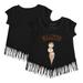 Girls Youth Tiny Turnip Black San Francisco Giants Triple Scoop Fringe T-Shirt