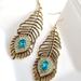 Free People Jewelry | New! Free People Earrings | Color: Blue/Gold | Size: Os