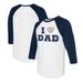 Women's Tiny Turnip White/Navy Atlanta Braves I Love Dad 3/4-Sleeve Raglan T-Shirt