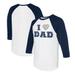 Women's Tiny Turnip White/Navy Tampa Bay Rays I Love Dad 3/4-Sleeve Raglan T-Shirt